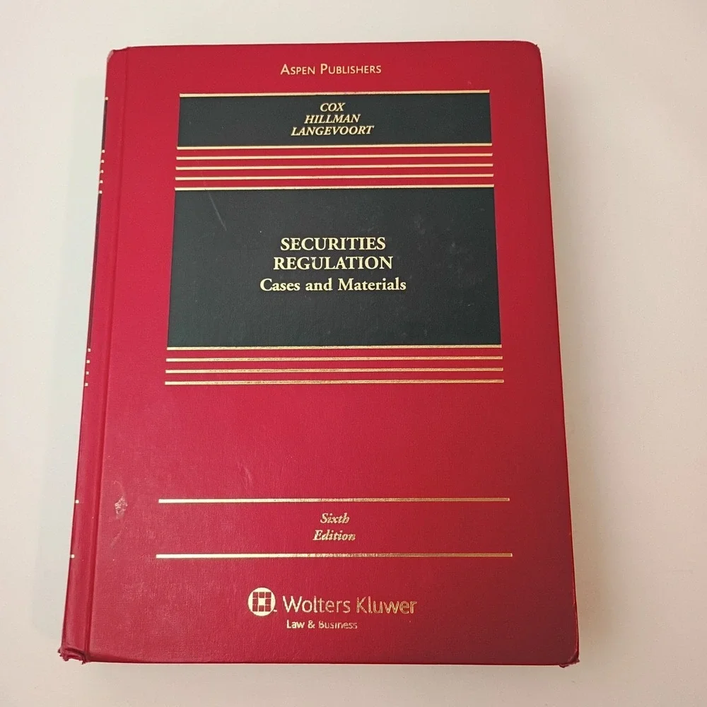 Securities Regulation: Cases And Materials 6th Edition by Cox, Aspen Publishers